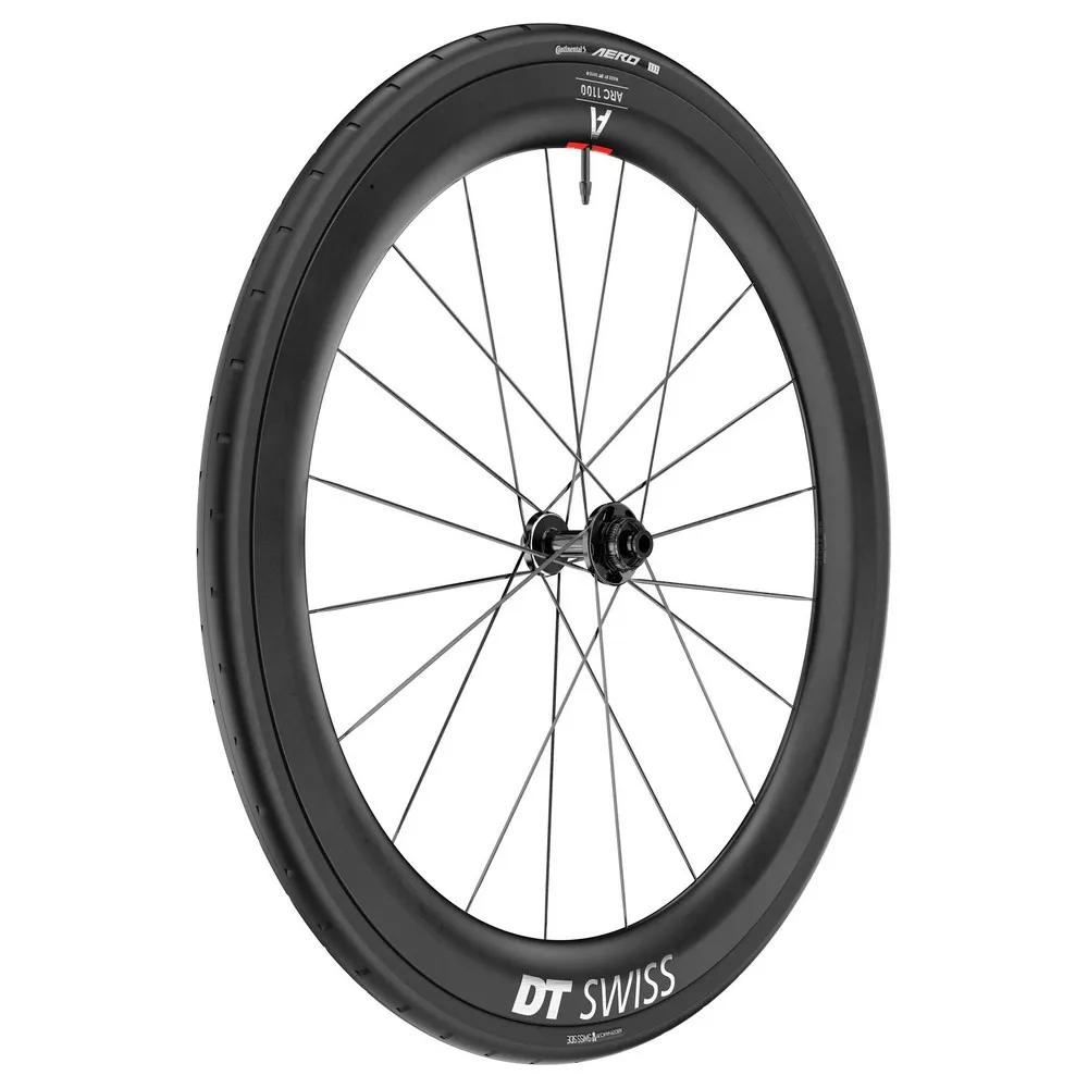DT Swiss Arc 1100 Dicut 55 Cl Disc Tubeless + Continental Aero 111 29-622 Framhjul För Landsvägscykel, Black, 12 x 100mm DT Swiss Arc 1100 Dicut 55 Cl Disc Tubeless + Continental Aero 111 29-622 Framhjul För Landsvägscykel, Black, 12 x 100mm