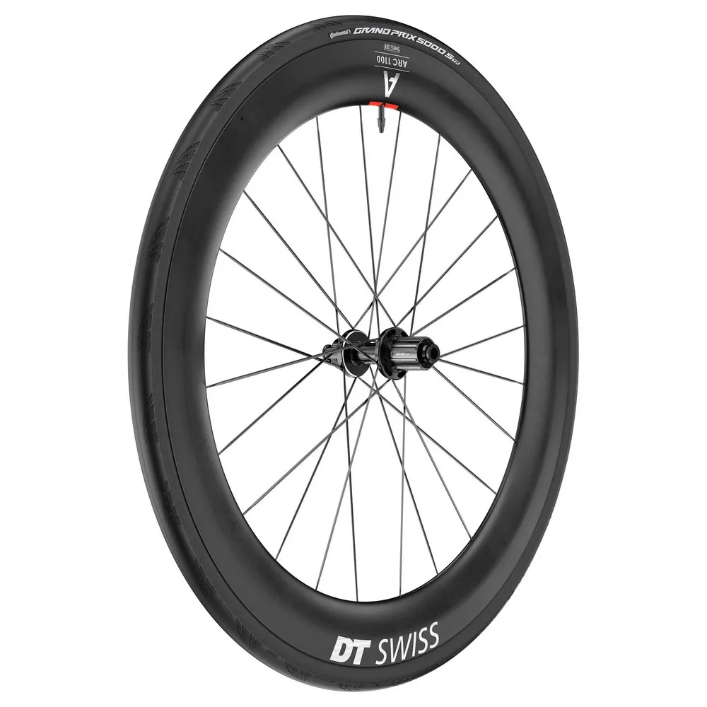 DT Swiss Arc 1100 Dicut 65 Cl Disc Tubeless + Continental Gp5000 Str 30-622 Landsvägscykelns Bakhjul, Black, 12 x 142mm, Shimano/Sram HG