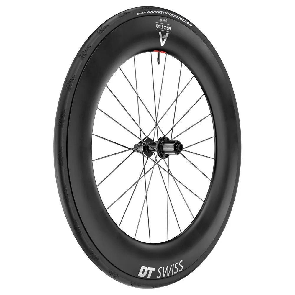 DT Swiss Arc 1100 Dicut 85 Cl Disc Tubeless + Continental Gp5000 Str 28-622 Landsvägscykelns Bakhjul, Black, 12 x 142mm, Shimano/Sram HG