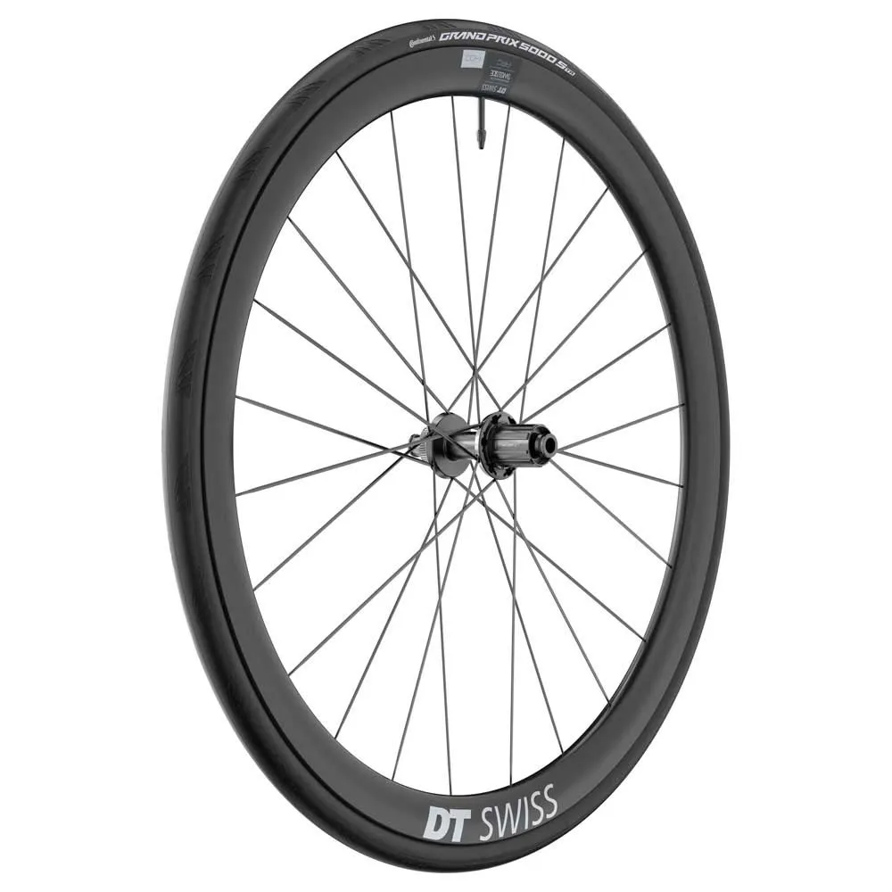 DT Swiss Arc 1400 Dicut 38 Disc Cl Tubeless + Continental Gp5000 Str 700 X 28 Landsvägscykelns Bakhjul, Black, 12 x 142mm, Shimano/Sram HG