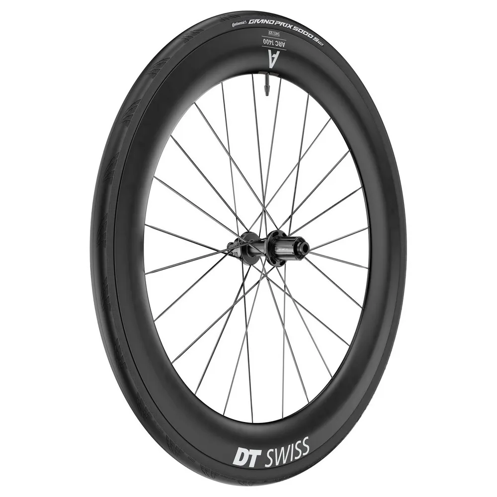 DT Swiss Arc 1400 Dicut 65 Cl Disc Tubeless + Continental Gp5000 Str 30-622 Landsvägscykelns Bakhjul, Black, 12 x 142mm, Shimano/Sram HG