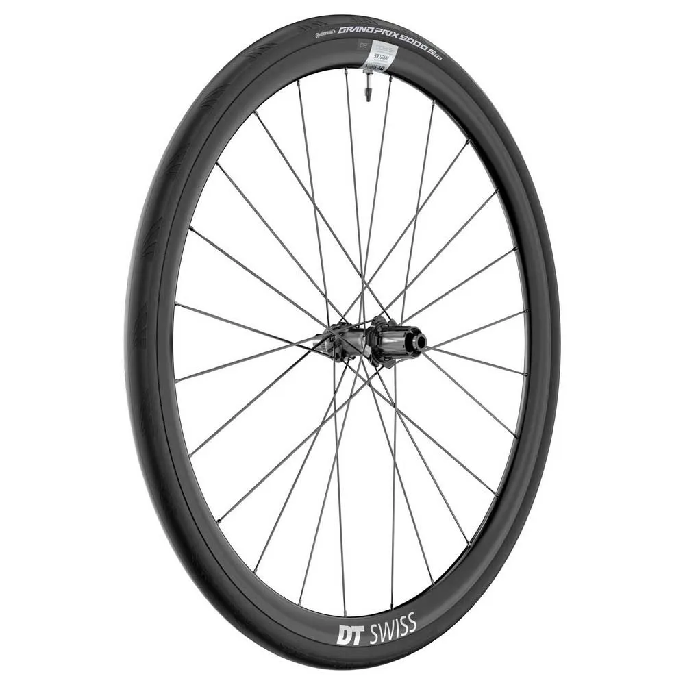 DT Swiss E 1800 Spline 30 Disc Cl Tubeless + Continental Gp5000 Str 700 X 30 Landsvägscykelns Bakhjul, Black, 12 x 142mm, Sram XDR