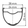 DT Swiss Gr 1600 Spline 25 650b Cl Disc Tubeless Framhjul För Landsvägscykel, Black, 12 x 100mm