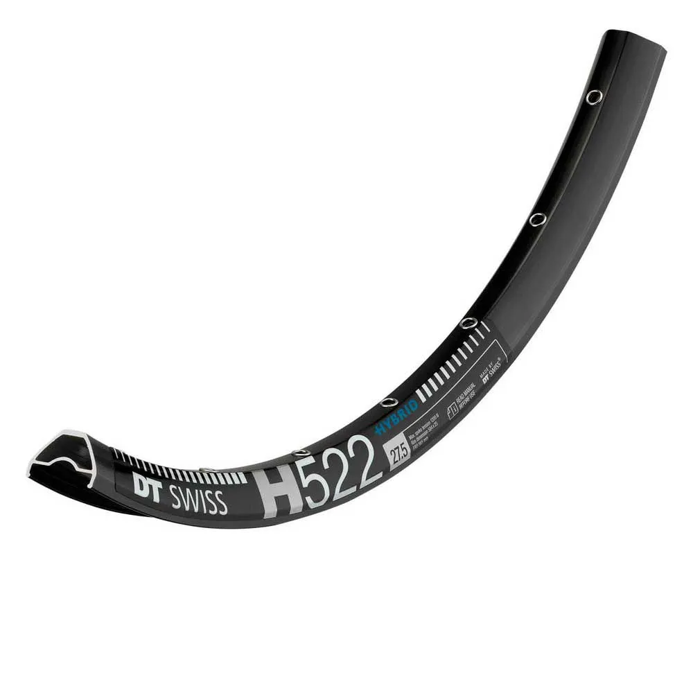 DT Swiss H 522 27.5´´ 25 Mm Std Vi Disc Tubeless Mtb-fälg, Black, 27.5" 28H