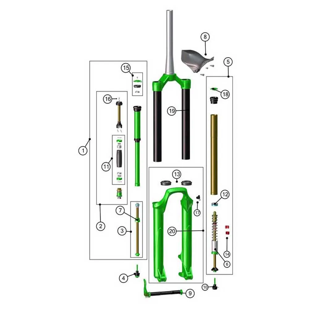 DVO Suspension Diamond D2 Gaffeltätningssats, Black, 35mm