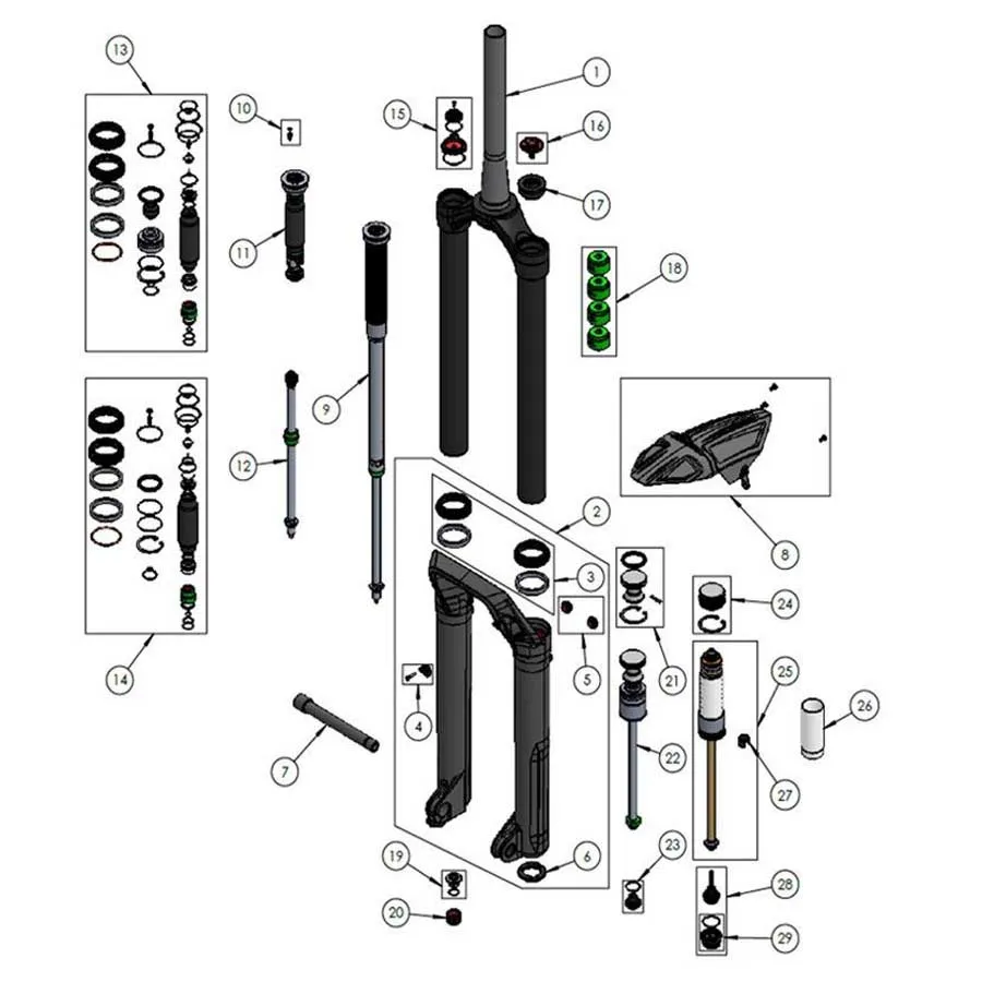 DVO Suspension Onyx 38 Wp Ref 13 Servicekit, Black, One Size