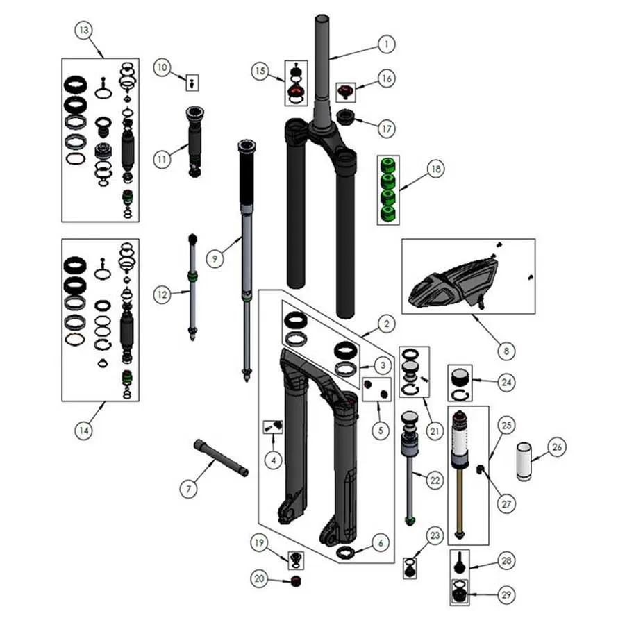 DVO Suspension Onyx 38 Wp Ref 14 Servicekit, Black, One Size