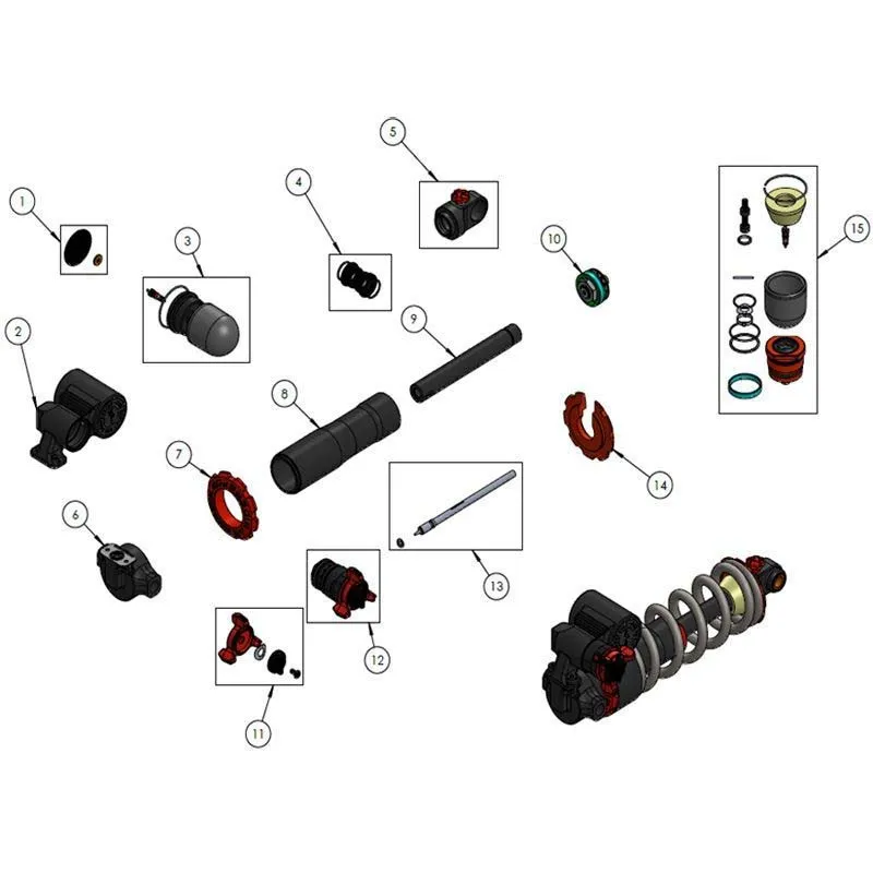 DVO Suspension Topaz Luftventilssats, Black, One Size