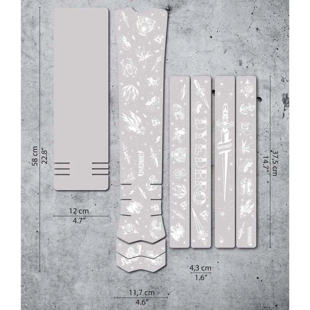 Dyedbro Old Tatoo E-bike Ramskydd, White, One Size Dyedbro Old Tatoo E-bike Ramskydd, White, One Size