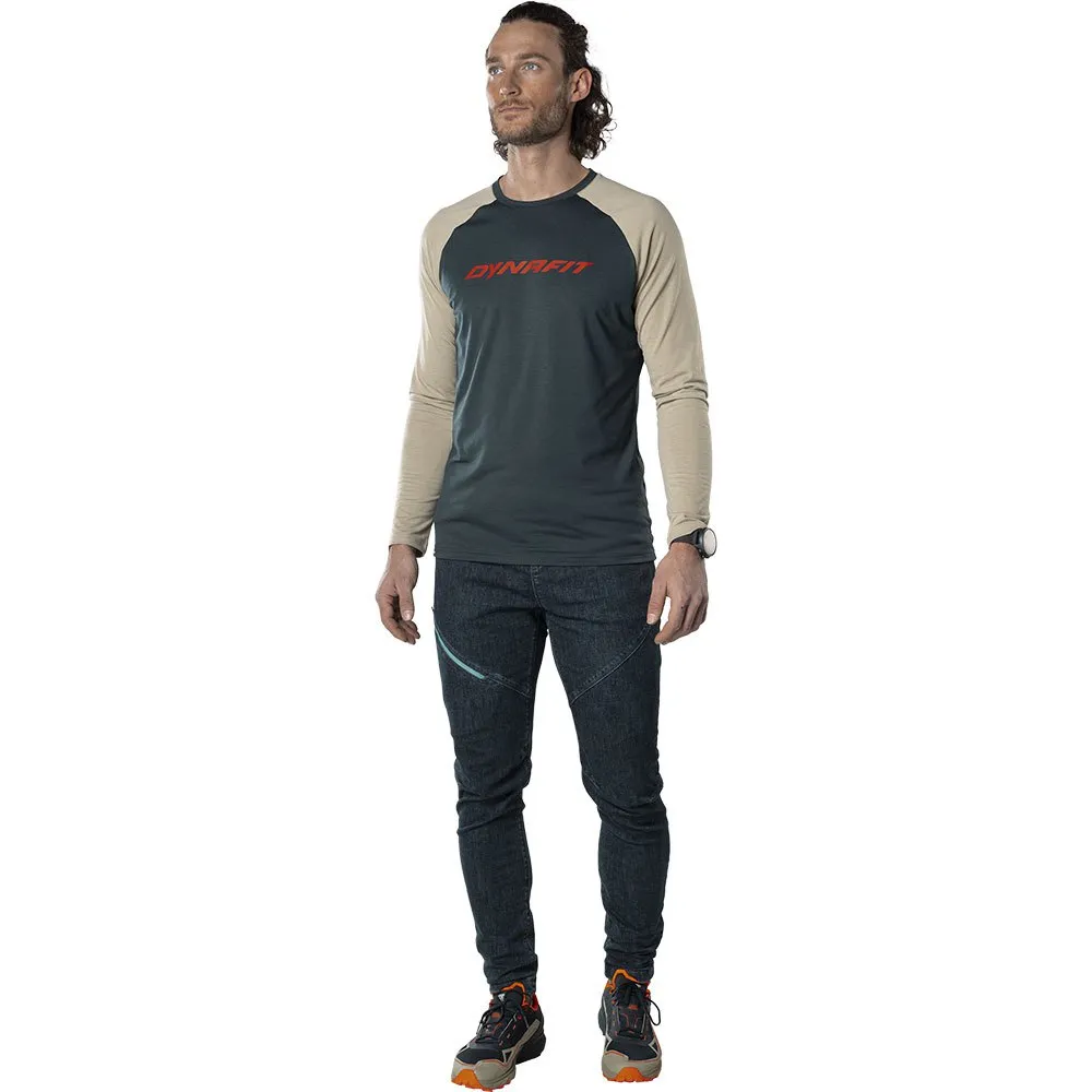 Dynafit 44401 T-shirt Med Lång ärm, Blueberry / rock khaki