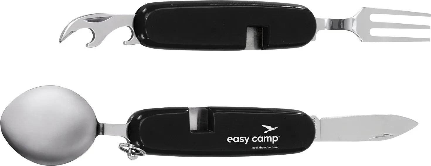 Easy Camp Folding Cutlery, Black, One Size Easy Camp Folding Cutlery, Black, One Size