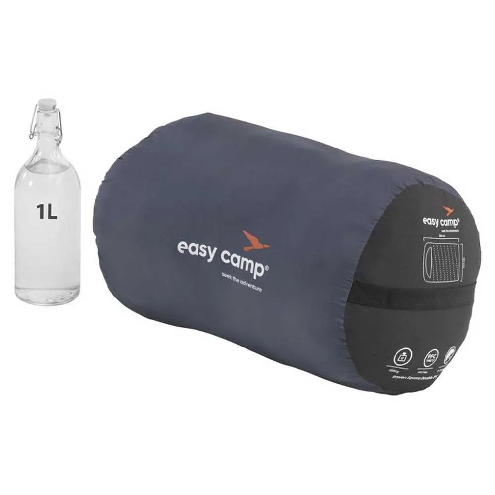 Easy Raven Square Double 5°c Sovsäck, Blue, Double Zipper