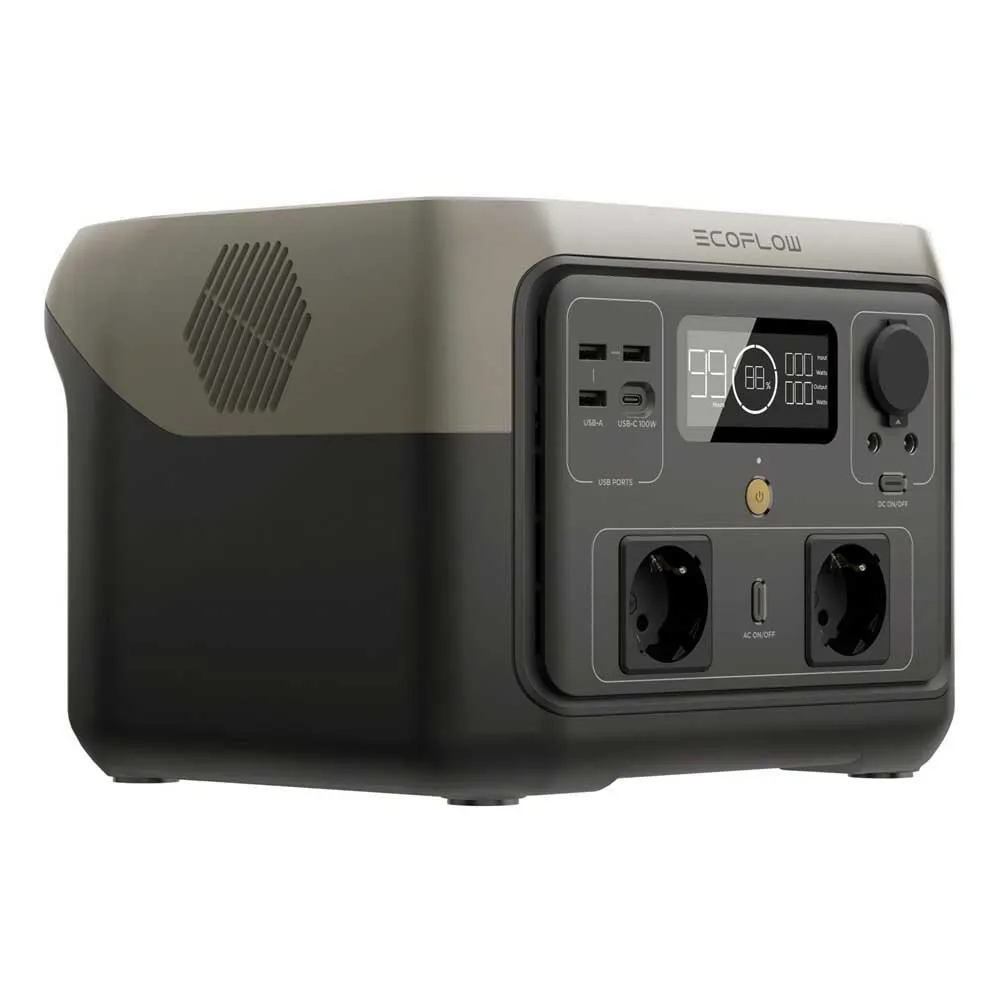 Ecoflow River 2 Max Bärbar Kraftstation, Black, One Size Ecoflow River 2 Max Bärbar Kraftstation, Black, One Size