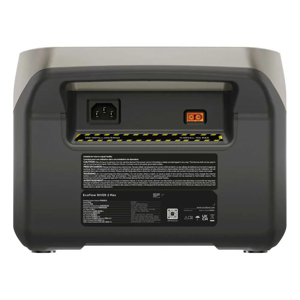 Ecoflow River 2 Max Bärbar Kraftstation, Black, One Size Ecoflow River 2 Max Bärbar Kraftstation, Black, One Size
