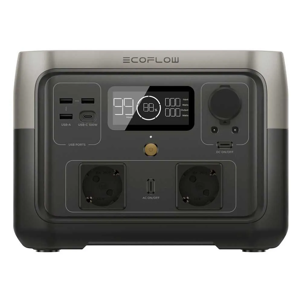 Ecoflow River 2 Max Bärbar Kraftstation, Black, One Size Ecoflow River 2 Max Bärbar Kraftstation, Black, One Size