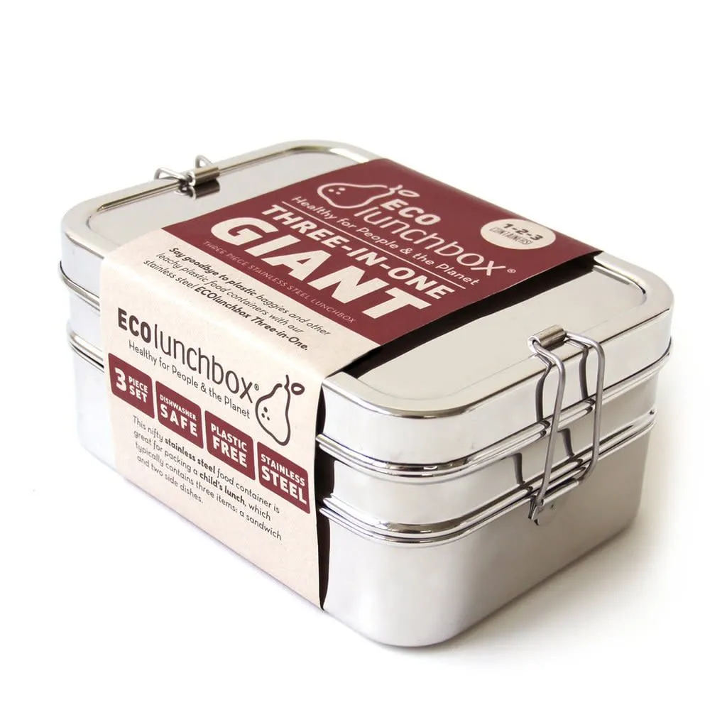 ECOlunchbox Three-in-one Giant Steel, Stainless steel, One Size