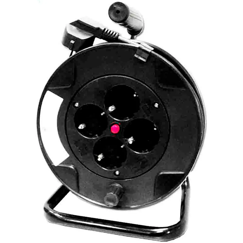 EDM 4 Plugs Kabeltrumma 15 M, Black, One Size EDM 4 Plugs Kabeltrumma 15 M, Black, One Size