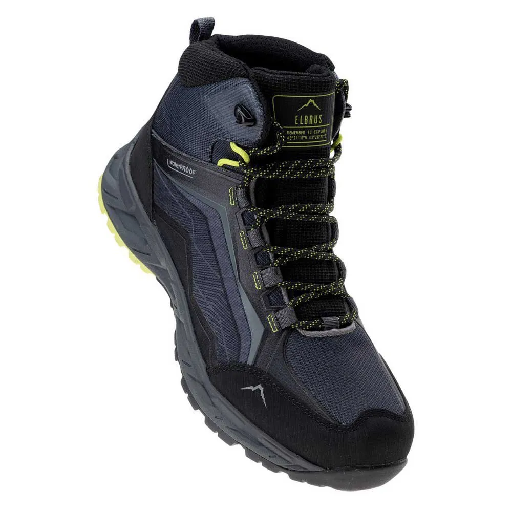 Elbrus Embawa Mid Wp Vandringsskor, Dark grey / black / lime