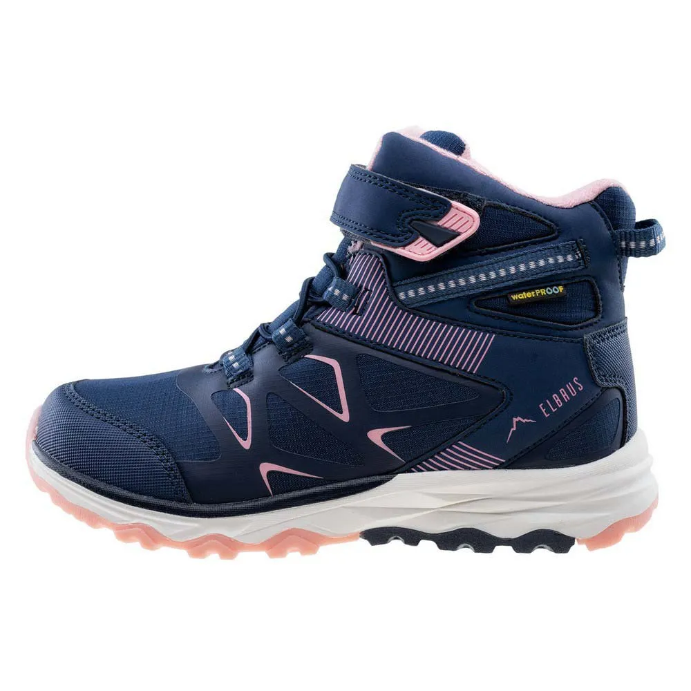 Elbrus Etpen Mid Wp Jr Vandringsskor, Light navy / pink, EU 33