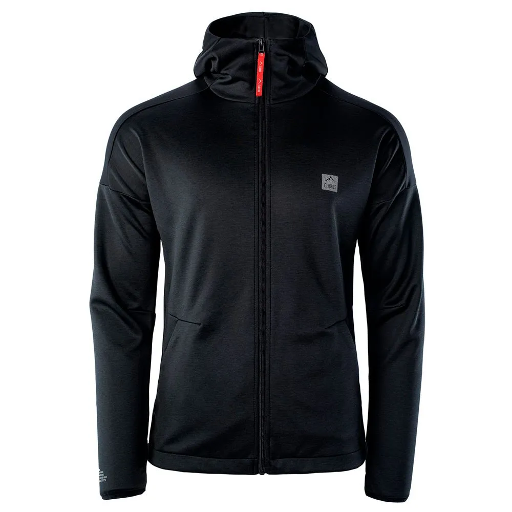 Elbrus Mamore Sweatshirt Med Dragkedja, Black / flame scarlet