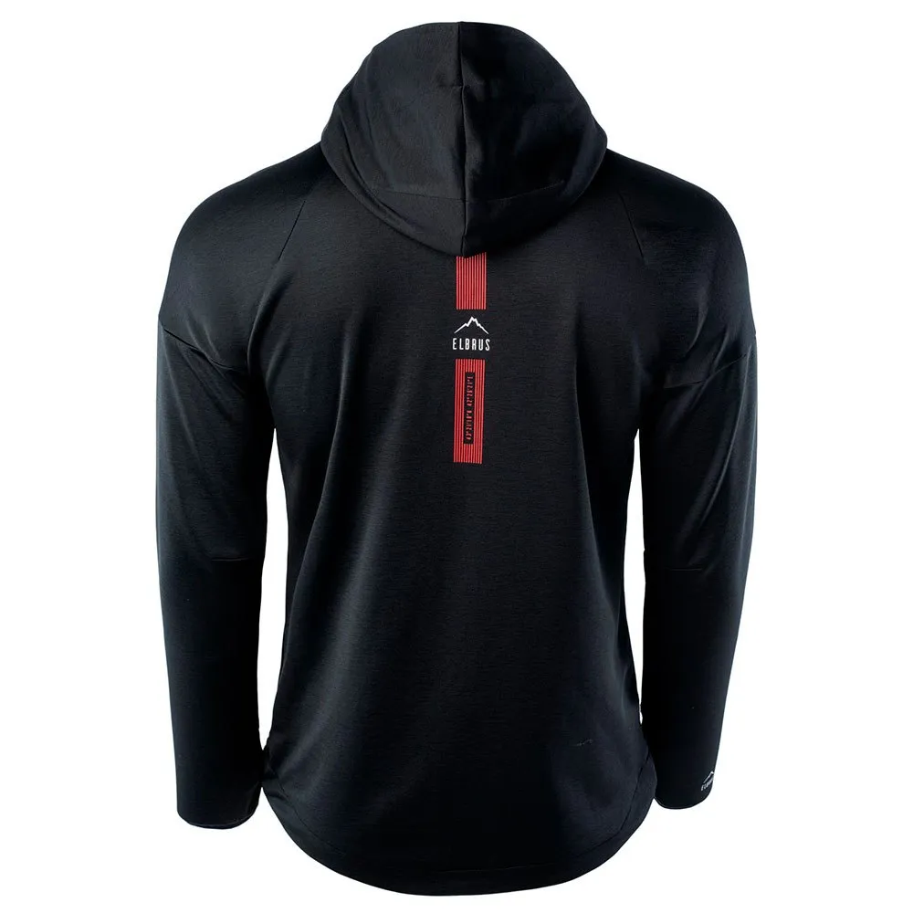 Elbrus Mamore Sweatshirt Med Dragkedja, Black / flame scarlet