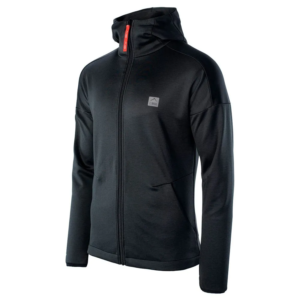 Elbrus Mamore Sweatshirt Med Dragkedja, Black / flame scarlet
