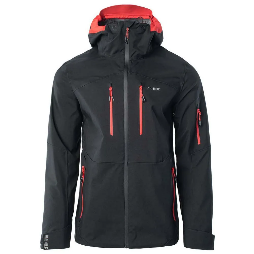 Elbrus Montoni Softshelljacka, Black / flame scarlet Elbrus Montoni Softshelljacka, Black / flame scarlet
