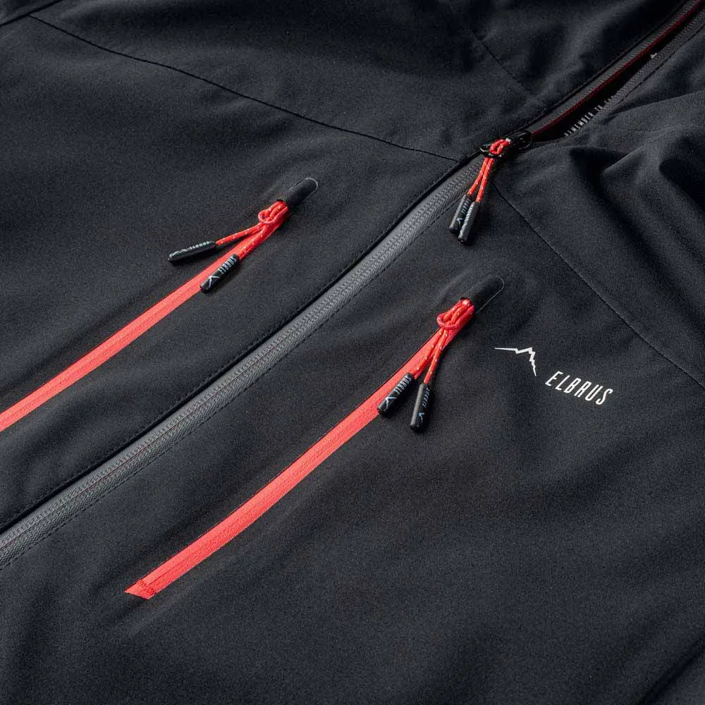 Elbrus Montoni Softshelljacka, Black / flame scarlet Elbrus Montoni Softshelljacka, Black / flame scarlet