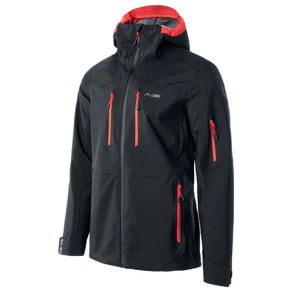 Elbrus Montoni Softshelljacka, Black / flame scarlet Elbrus Montoni Softshelljacka, Black / flame scarlet