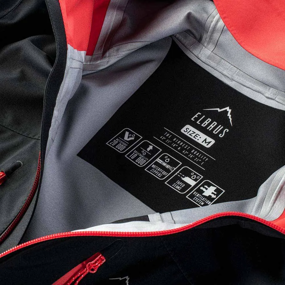 Elbrus Montoni Softshelljacka, Black / flame scarlet Elbrus Montoni Softshelljacka, Black / flame scarlet
