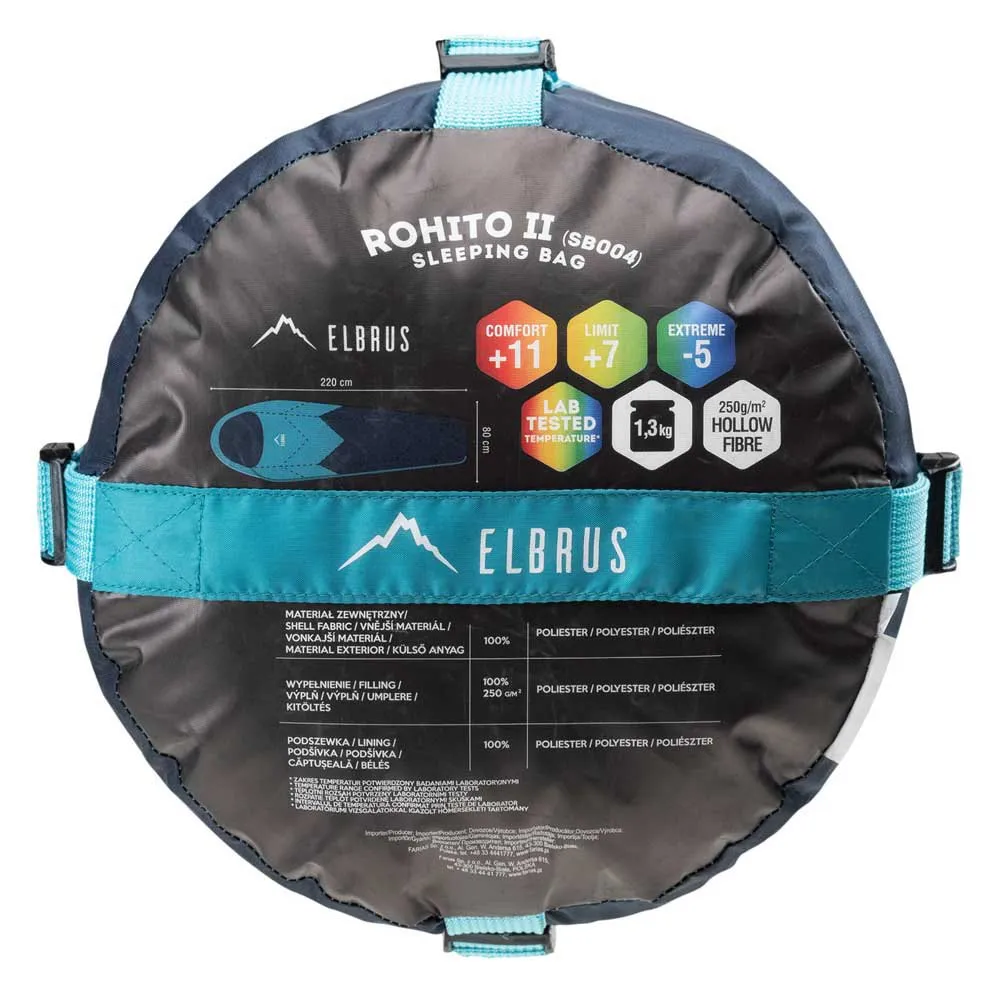 Elbrus Rohito Ii Sovsäck, Dress blues / tile blue, Right Zipper