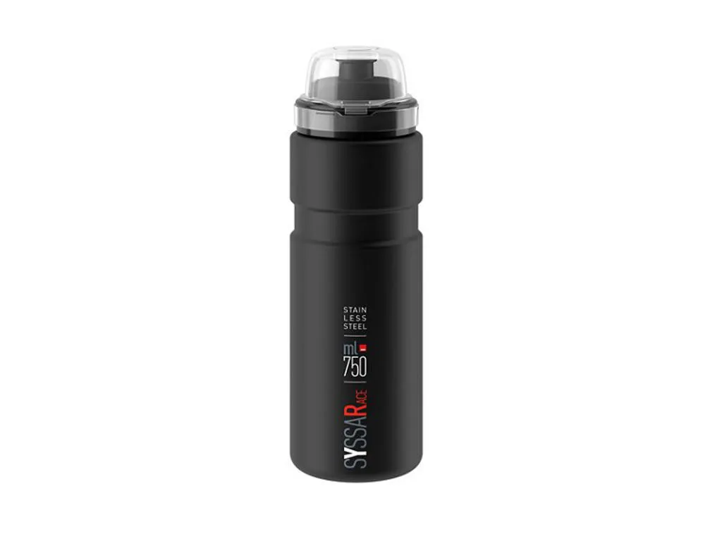 Elite Syssa Race vattenflaska i rostfritt stål 750 ml, Svart