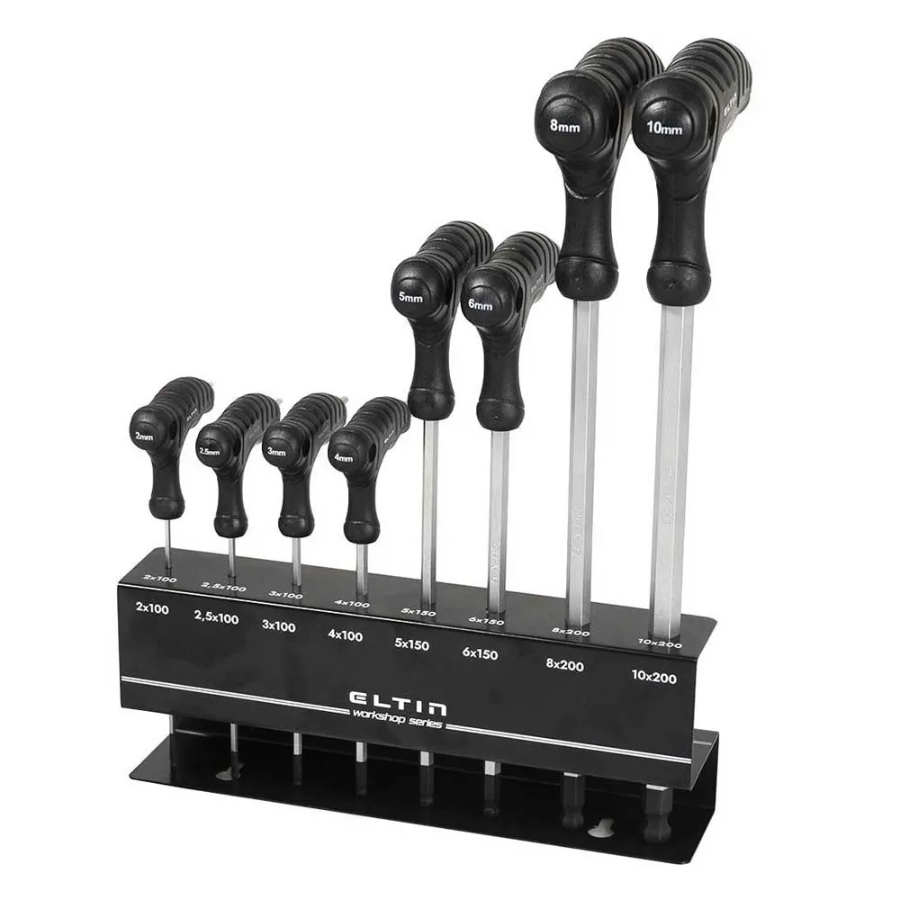 Eltin Allen Skiftnycklar Med Runt Huvud 8 Enheter, Black / silver, One Size