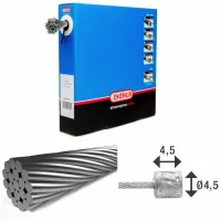 ELVEDES 1x19 Stainless 4.5x4.5 Växelvajer 100 Enheter