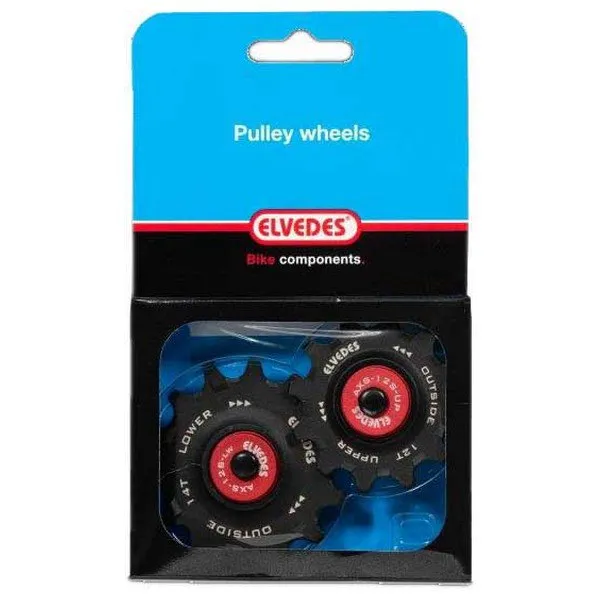 ELVEDES Ceramic 12/14s Trisshjulssats För Cykel, Black / red, One Size
