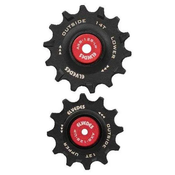 ELVEDES Ceramic 12/14s Trisshjulssats För Cykel, Black / red, One Size