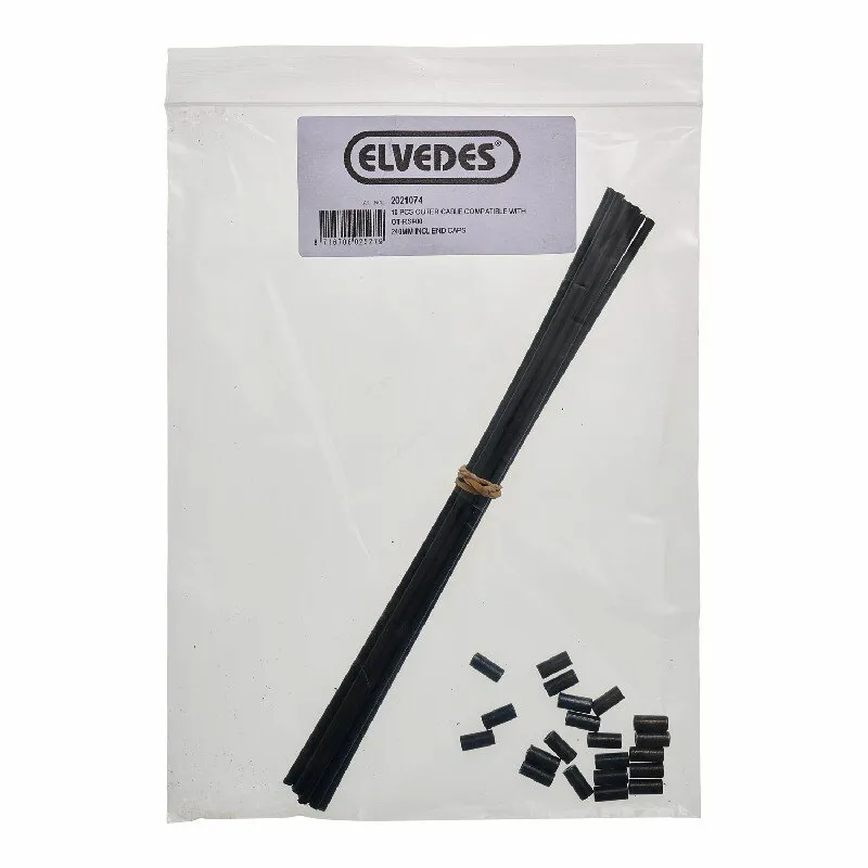 ELVEDES Super Flex Växelvajerhölje För Cykel 10 Enheter, Black, 240mm