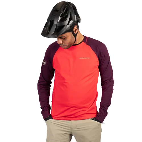 Endura Singletrack Fleece Cykeltröja Aubergine