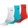 Endura Womens Coolmax Race Cykelstrumpor 3-pack Pacific Blue, Blå/vit/röd