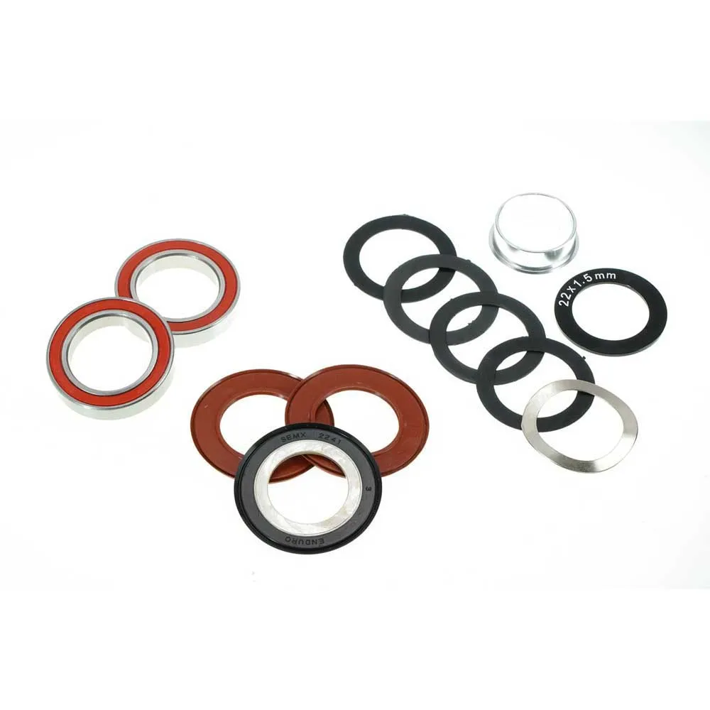 Enduro Bearings Bkc-0344 Bb90/95 Shimano Hollowtech Ii Ceramic Hybrid Vevlager, Silver / red, One Size