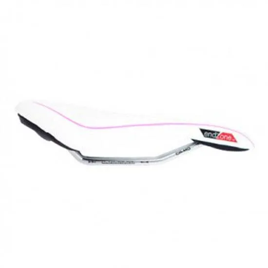 Endzone 4214 Flow Cykelsadel, White / pink, 138mm