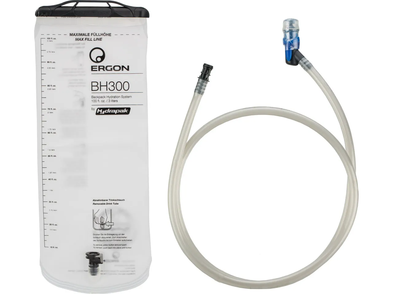 Ergon BH300 HydraPak Trinkblase, Clear, One Size Ergon BH300 HydraPak Trinkblase, Clear, One Size