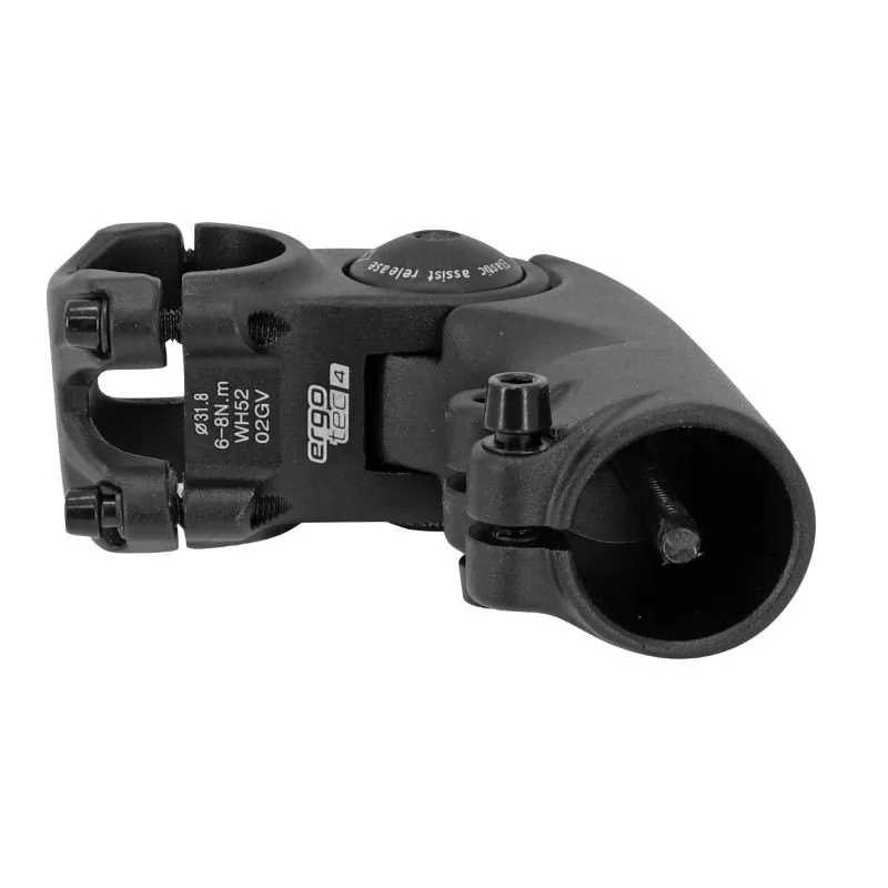 Ergotec Octopus 2 Ahead 28.6/31.8 Mm Cykelstyrstam, Black, 60mm, 0º/+60º