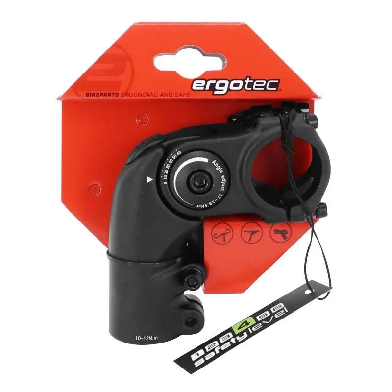 Ergotec Octopus 2 Ahead 28.6/31.8 Mm Cykelstyrstam, Black, 60mm, 0º/+60º