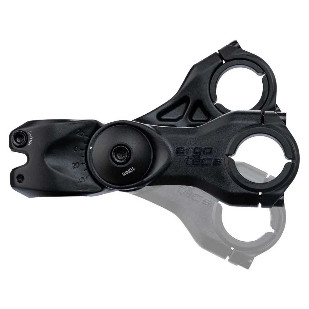 Ergotec Octopus Twin A-head Cykelstyrstam, Black, 105mm, -20º/+40º