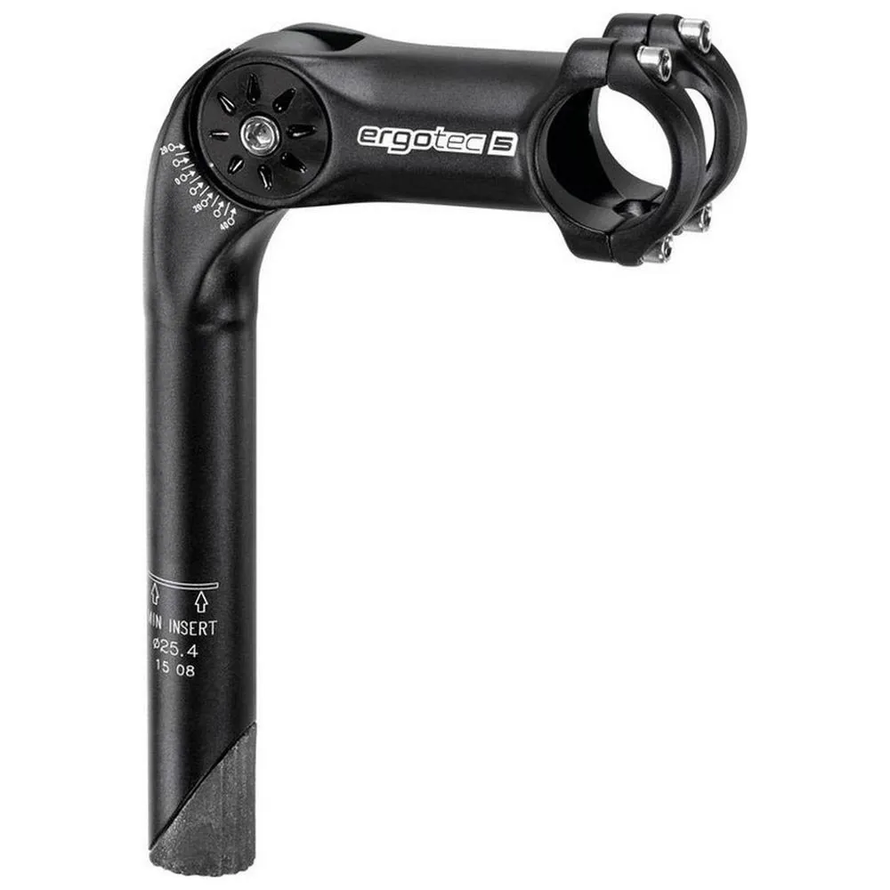 Ergotec Octopus Xl 31.8/25.4 Mm Justerbar Stam, Black, 100mm, -20º/+40º
