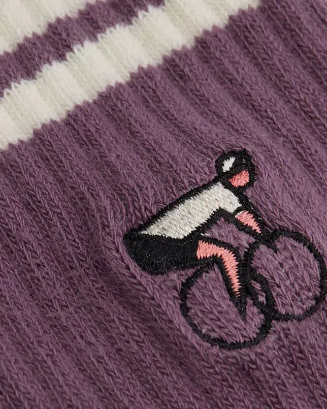 Erstwhile Socks Crew, Purple/Ivory
