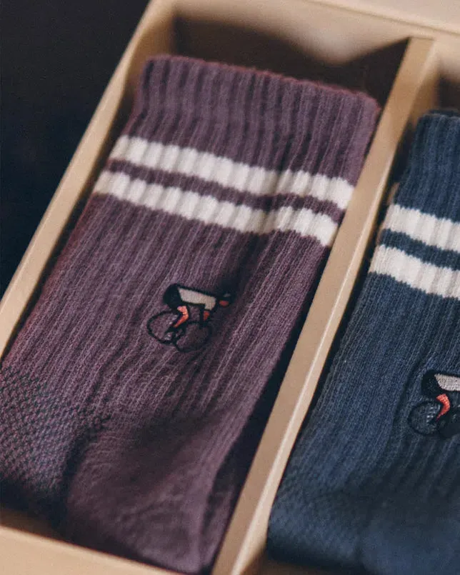 Erstwhile Socks Crew, Purple/Ivory