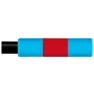 ESI Grips Chunky Custom Styrehandtag, Aqua / red / aqua, 130 / 130mm