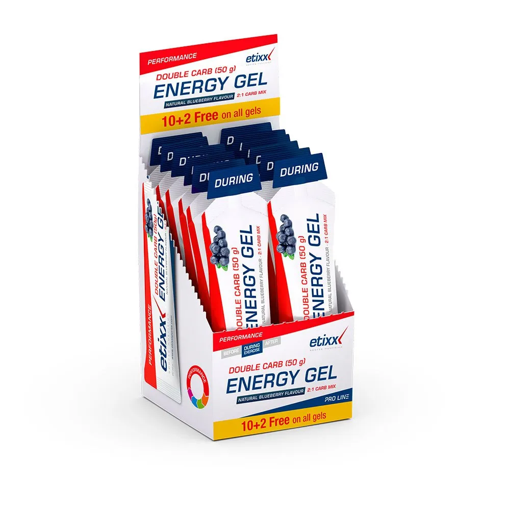 Etixx Double Carb Energy Proline Låda Med Energigeler Blåbär 60ml 12 Enheter, Multicolor, One Size Etixx Double Carb Energy Proline Låda Med Energigeler Blåbär 60ml 12 Enheter, Multicolor, One Size